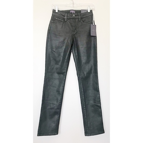 NYDJ Denim - NYDJ NWT Sz 0/34 Green Coated Skinny Jeans